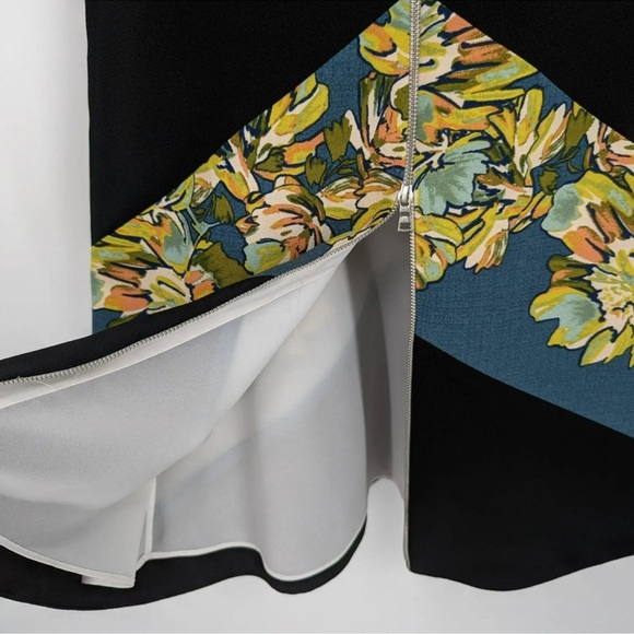 BCBGMAXAZRIA Alaina Floral Multicolor Dress Blue Black Size - Picture 7 of 7